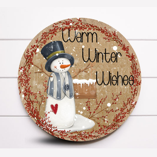 Wreath Sign, Warm Winter Wishes Sign, Christmas Tree Sign, Sugar Pepper Designs, Sign For Wreath