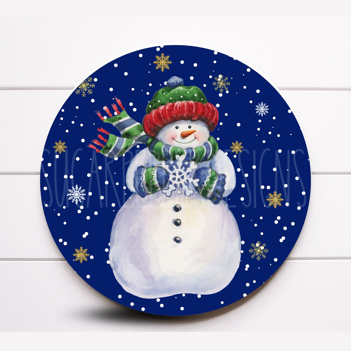 Wreath Sign, Snowman Winter Wreath Sign, Snowman with Scarf Sign, Sugar Pepper Designs, Sign For Wreath