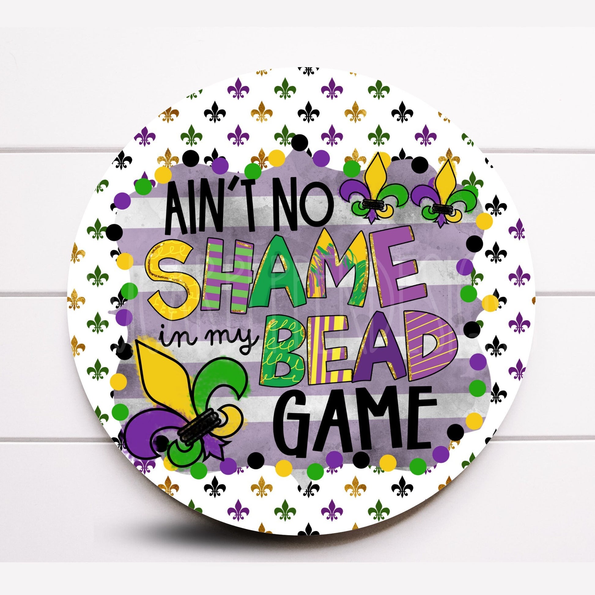 Wreath Sign, Mardi Gras Wreath Sign, Round Wreath Sign, Sugar Pepper Designs, Sign For Wreath, Door Decor