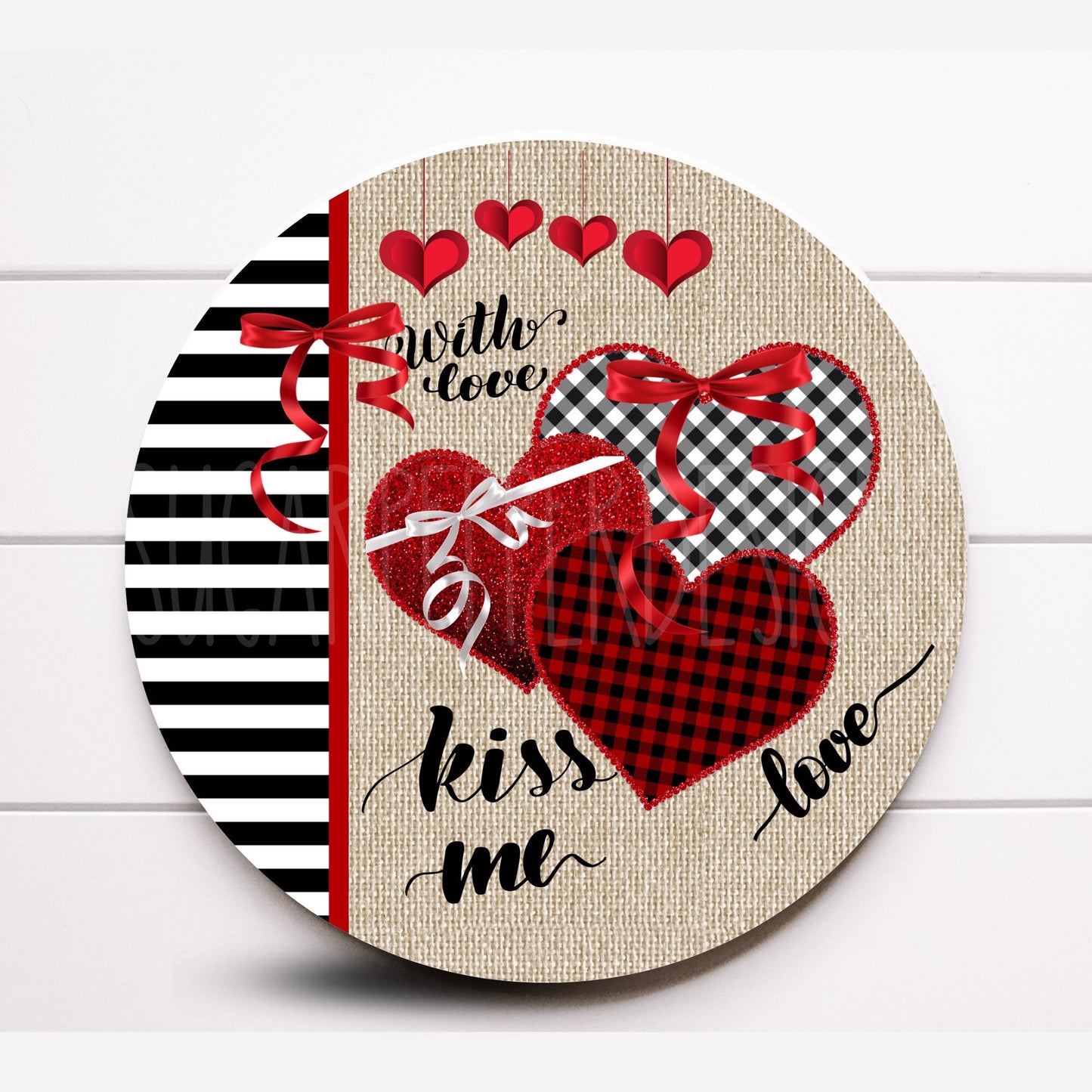 Round Wreath Sign, Valentine’s Day Wreath Sign, Love Valentine’s Wreath Sign, Sugar Pepper Designs, Sign For Wreath, Wreath Attachments