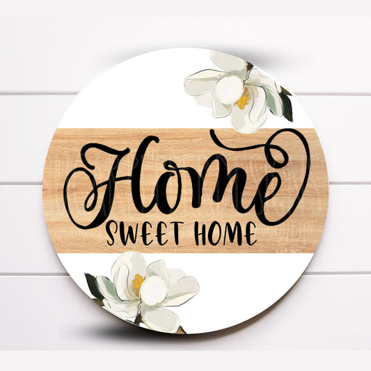 Wreath Sign, Home Sweet Home Round Magnolia Wreath Sign, Sugar Pepper Designs, Sign For Wreath, Door Decor