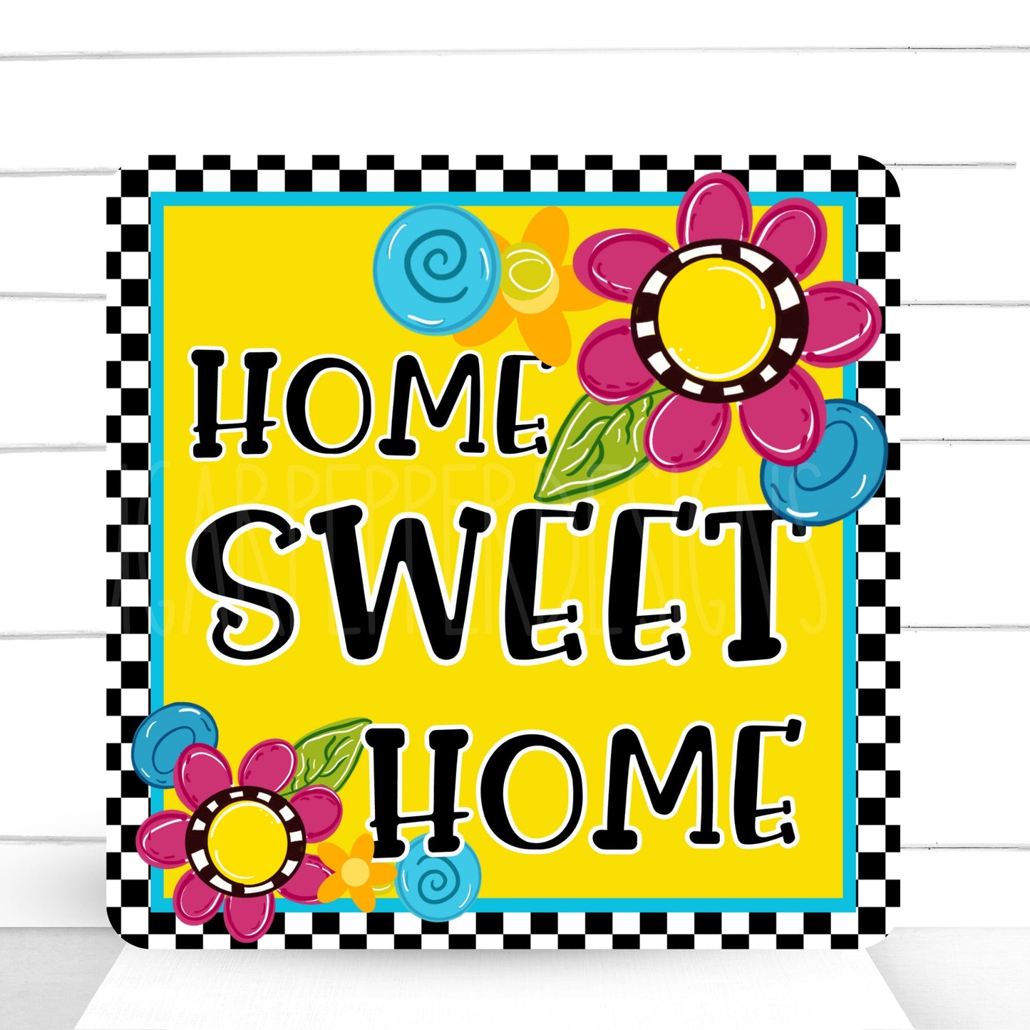 Wreath Sign, Home Sweet Home Wreath Sign, Whimsical Wreath Sign, Sugar Pepper Design,Door Decor, 'Sign For Wreath