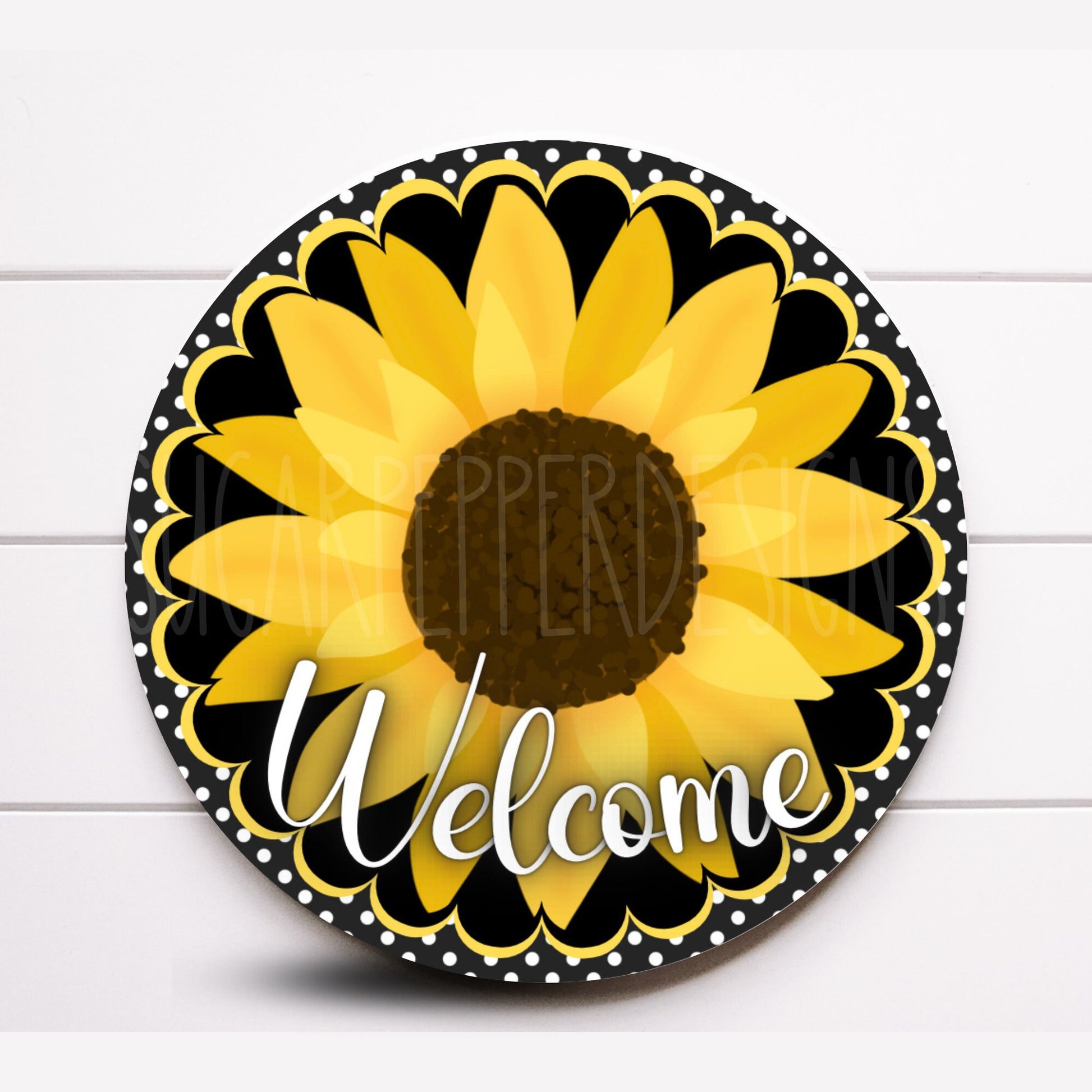 Wreath Sign, Round Wreath Sign, Metal Wreath Sign, Sunflower Sign, Sugar Pepper Designs, Sign For Wreath, Door Decor