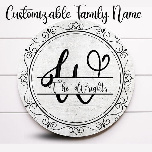 Wreath Sign, Personalized Family Name Sign, Sugar Pepper Designs, Sign For Wreath, Door Decor