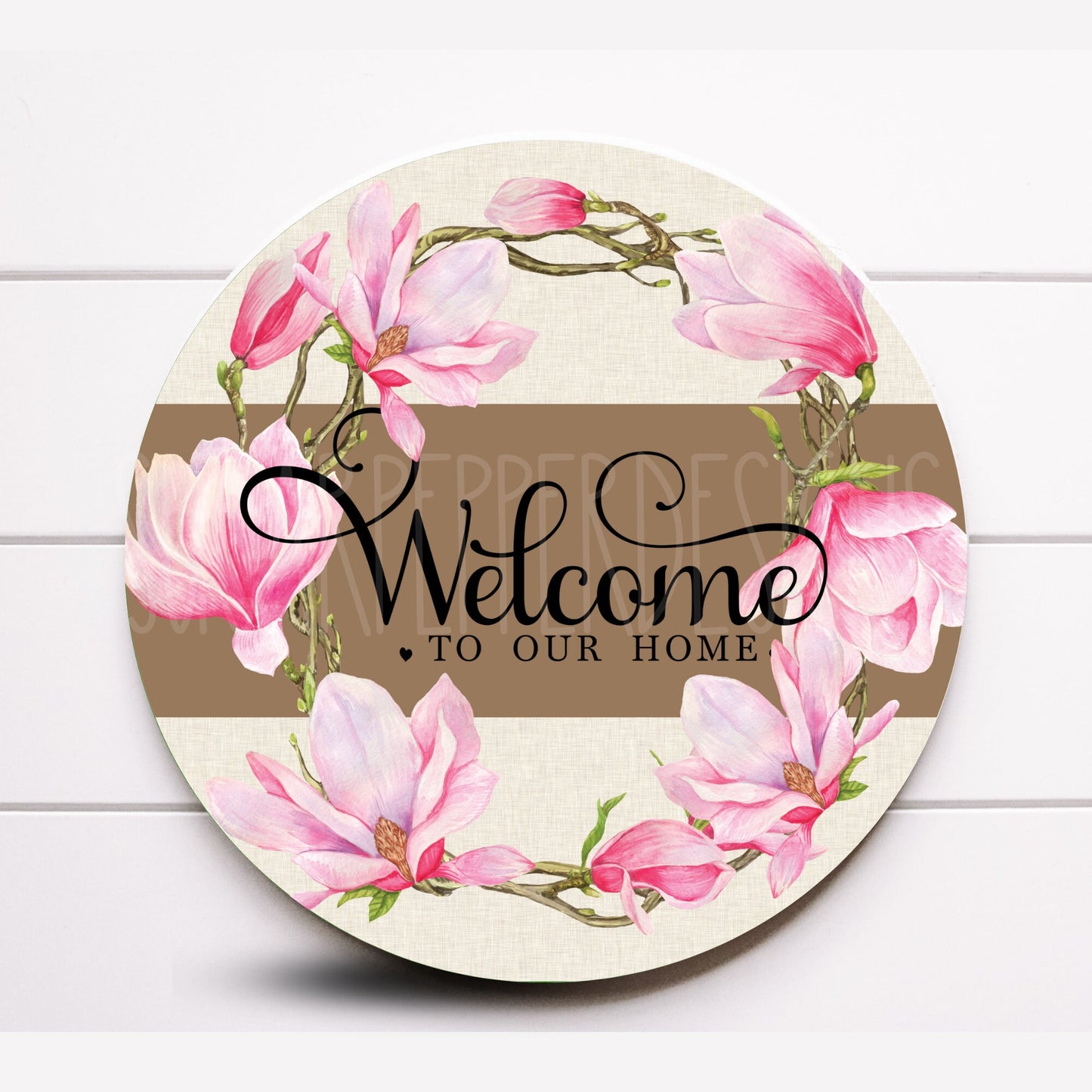 Wreath Sign, Home Sweet Home Round Magnolia Wreath Sign, Pink Magnolia Sign, Sugar Pepper Designs, Sign For Wreath, Door Decor