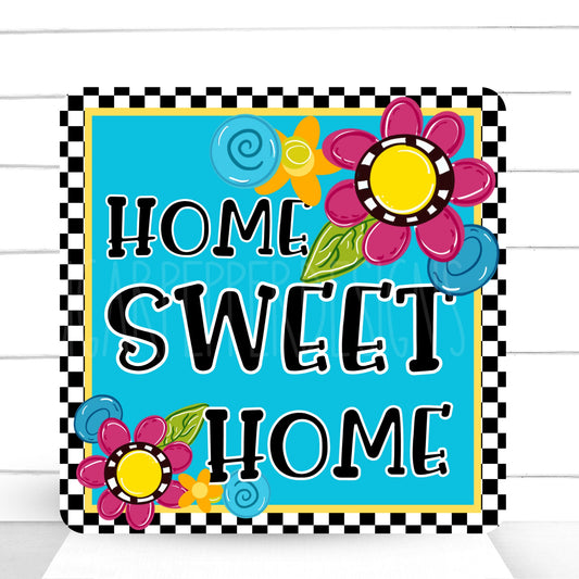 Wreath Sign, Home Sweet Home Wreath Sign, Whimsical Everyday Wreath Sign, Sugar Pepper Design,Door Decor, Sign For Wreath