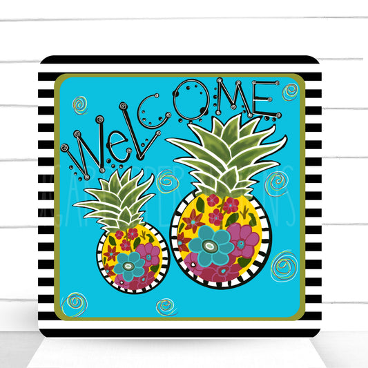 Wreath Sign, Pineapple Sign, Everyday Wreath Sign, Summer Wreath Sign, Sugar Pepper Designs, Sign For Wreath, Door Decor