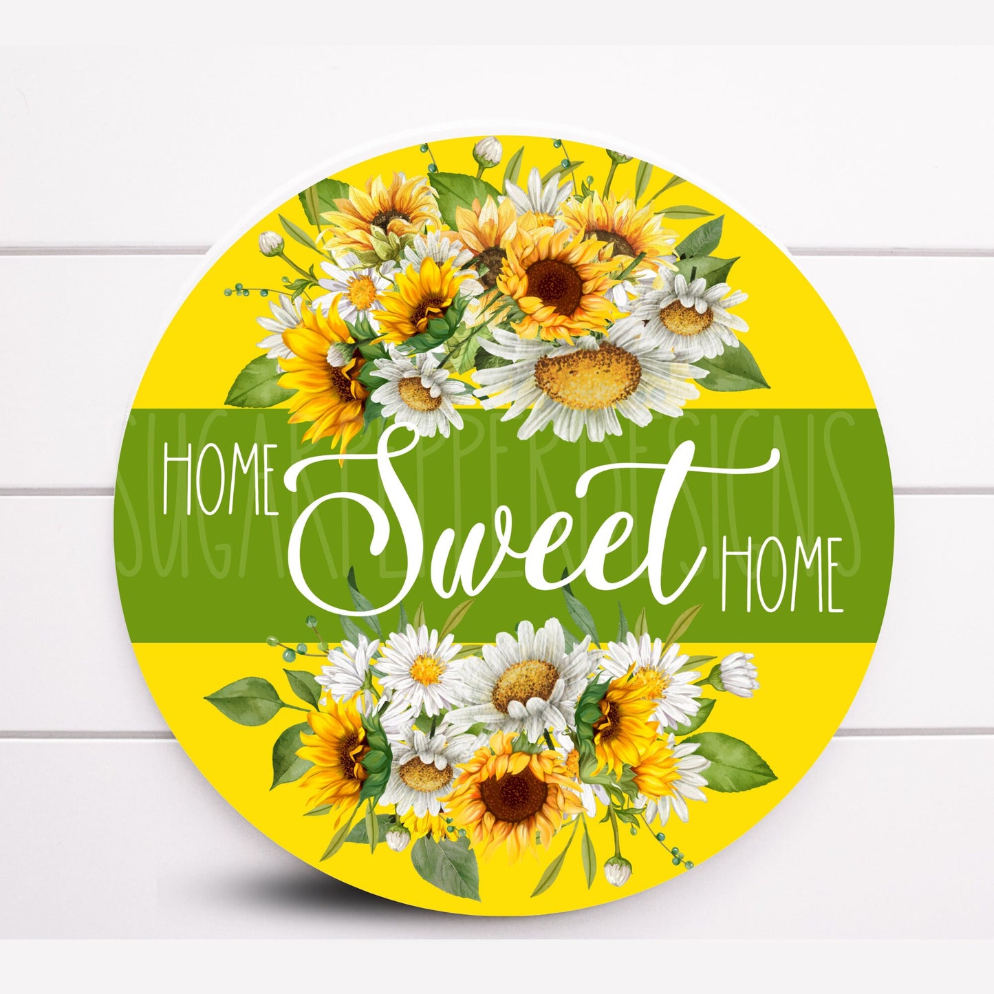 Wreath Sign, Round Sunflower Home Sweet Home Wreath Sign, Sunflower Sign, Sugar Pepper Designs, Sign For Wreath, Door Decor