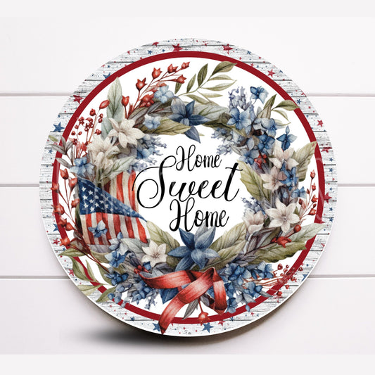 USA Marine Patriotic Round Wreath Sign, Veteran Wreath Sign, Patriotic Wreath Sign, Sugar Pepper Designs, Sign For Wreath, Door Decor