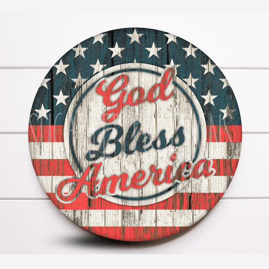 Patriotic 4th of July Round Wreath Sign, 4th of July Wreath Sign, Sugar Pepper Designs, Sign For Wreath, Door Decor