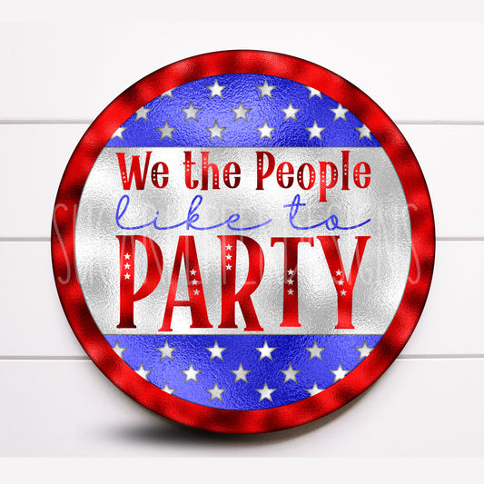 Patriotic 4th of July Round Wreath Sign, 4th of July Wreath Sign, Sugar Pepper Designs, Sign For Wreath, Door Decor