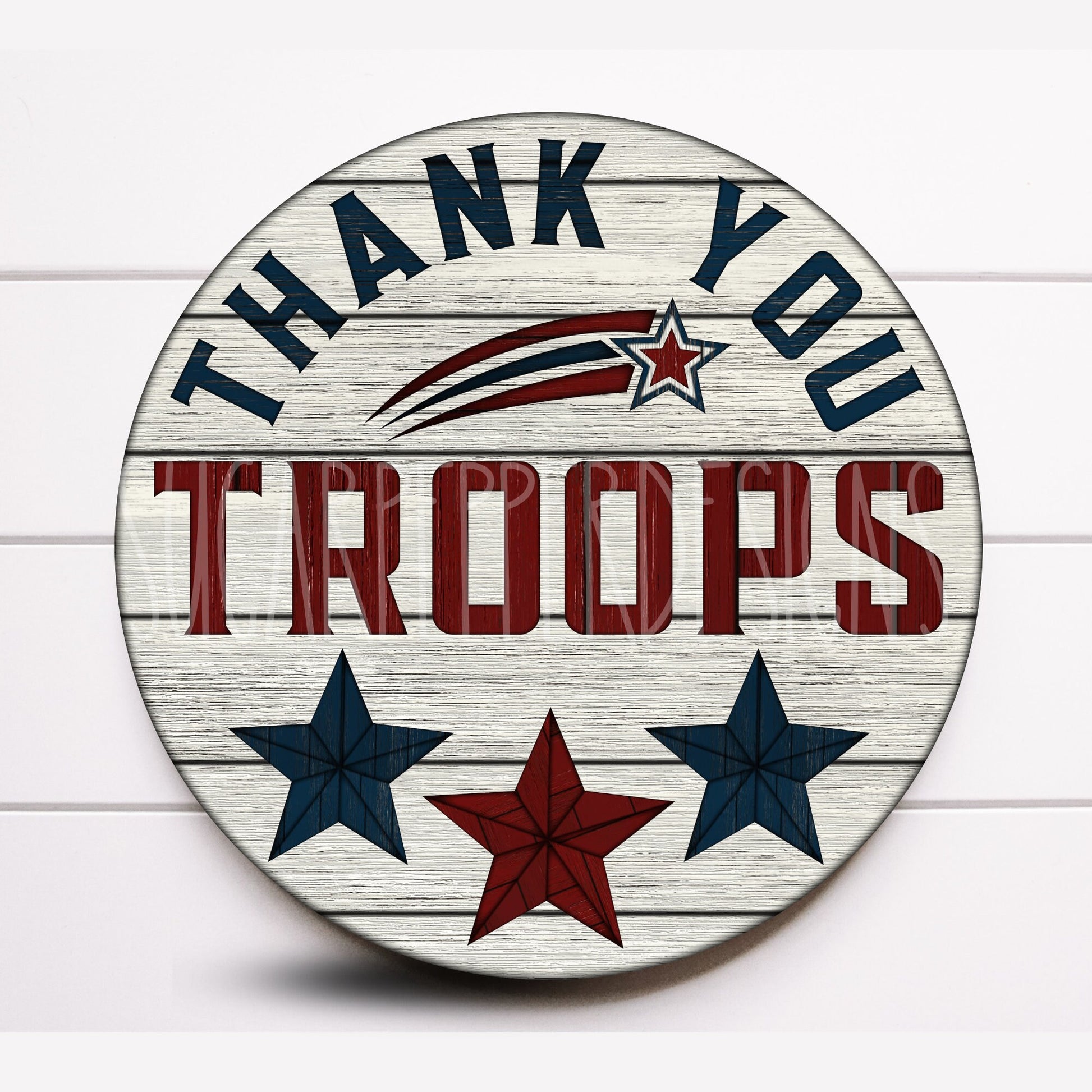 Troops Patriotic Round Wreath Sign, 4th of July Wreath Sign, Sugar Pepper Designs, Sign For Wreath, Door Decor