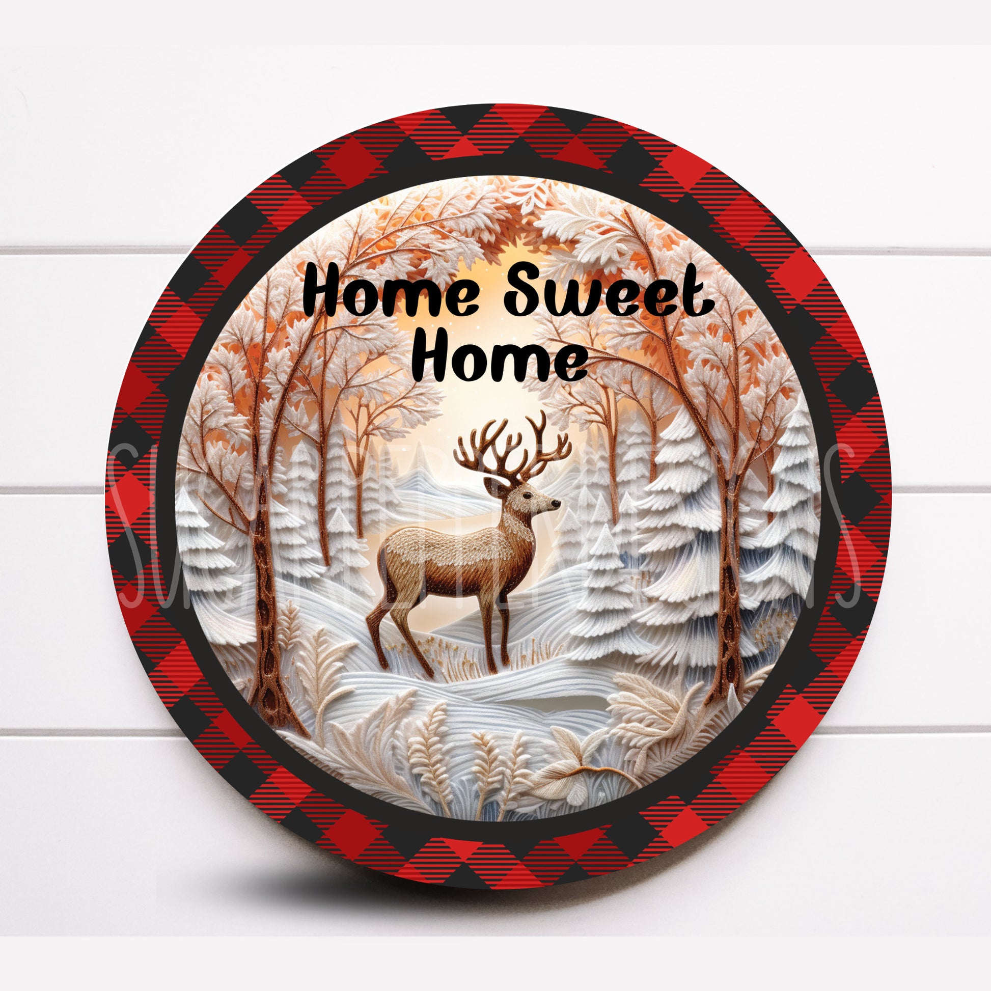 Winter Lumberjack Deer Wreath Sign, Woodland Deer Wreath Sign, Sugar Pepper Designs, Signs For Wreaths, Door Decor