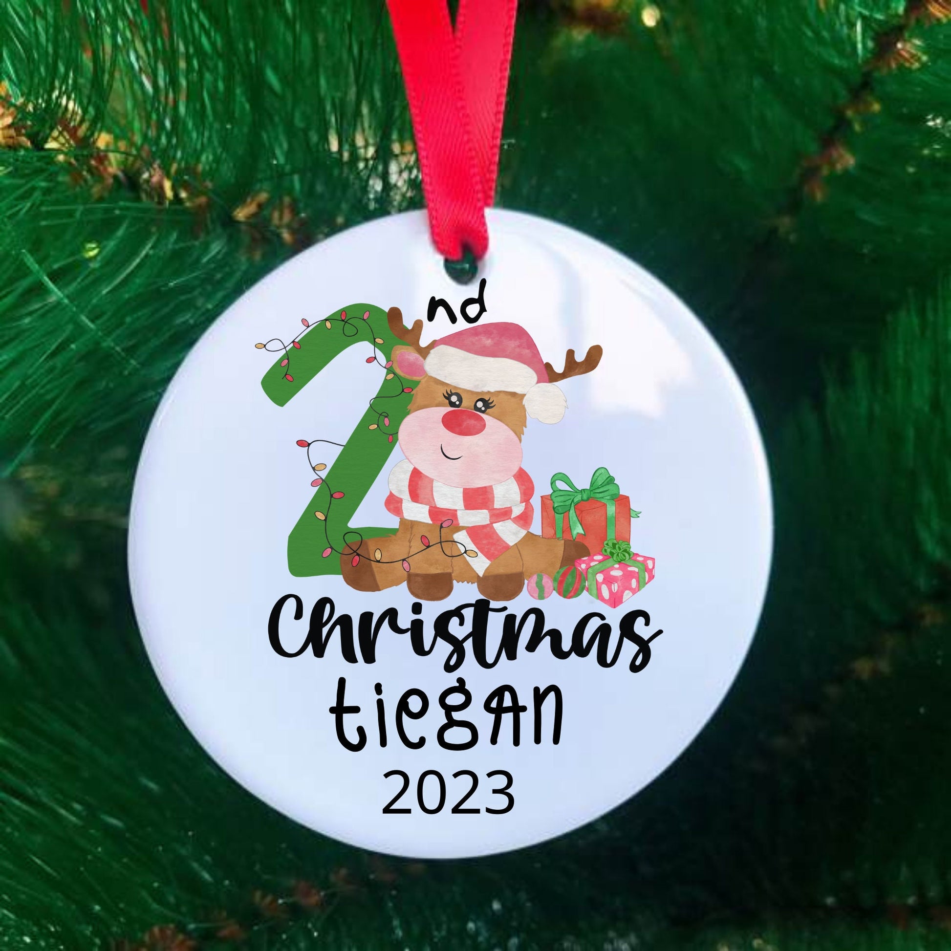 2ND Christmas Ornament, 2ND Christmas Girl Ornament, 2ND Christmas Ornament Girl, Baby 2ND Christmas Ornament, Sugar Pepper Designs