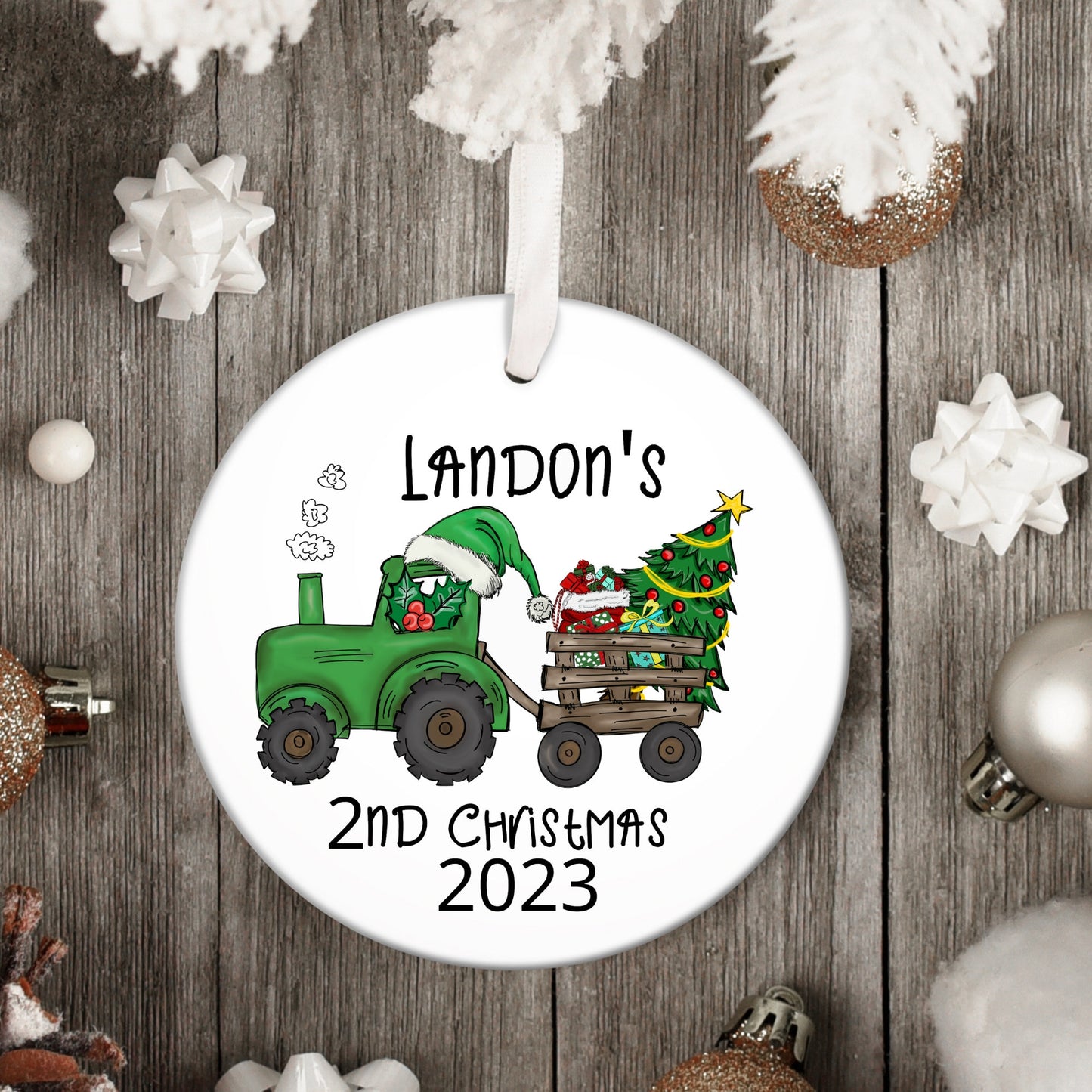 2ND Christmas Ornament, 2ND Christmas Boy Ornament, 2ND Christmas Ornament Truck, Baby 2ND Christmas Ornament, Sugar Pepper Designs