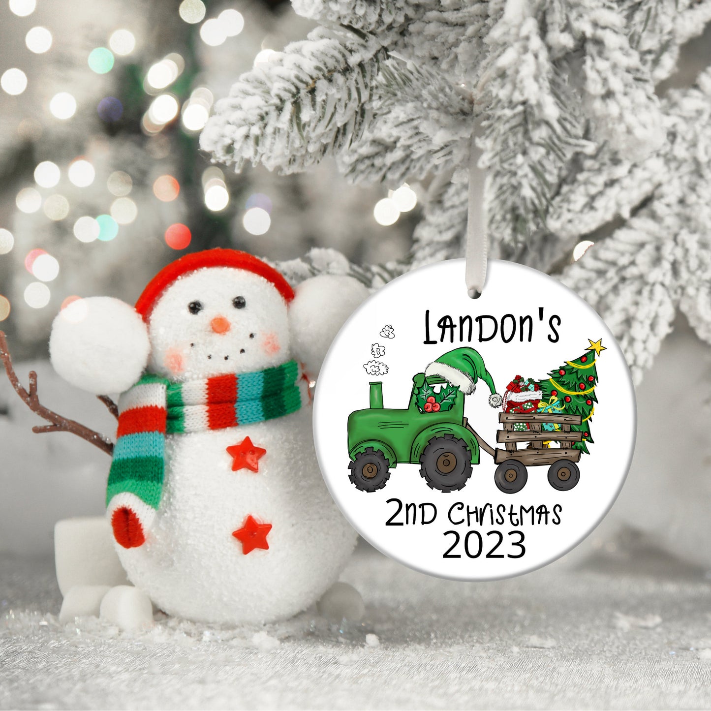 2ND Christmas Ornament, 2ND Christmas Boy Ornament, 2ND Christmas Ornament Truck, Baby 2ND Christmas Ornament, Sugar Pepper Designs