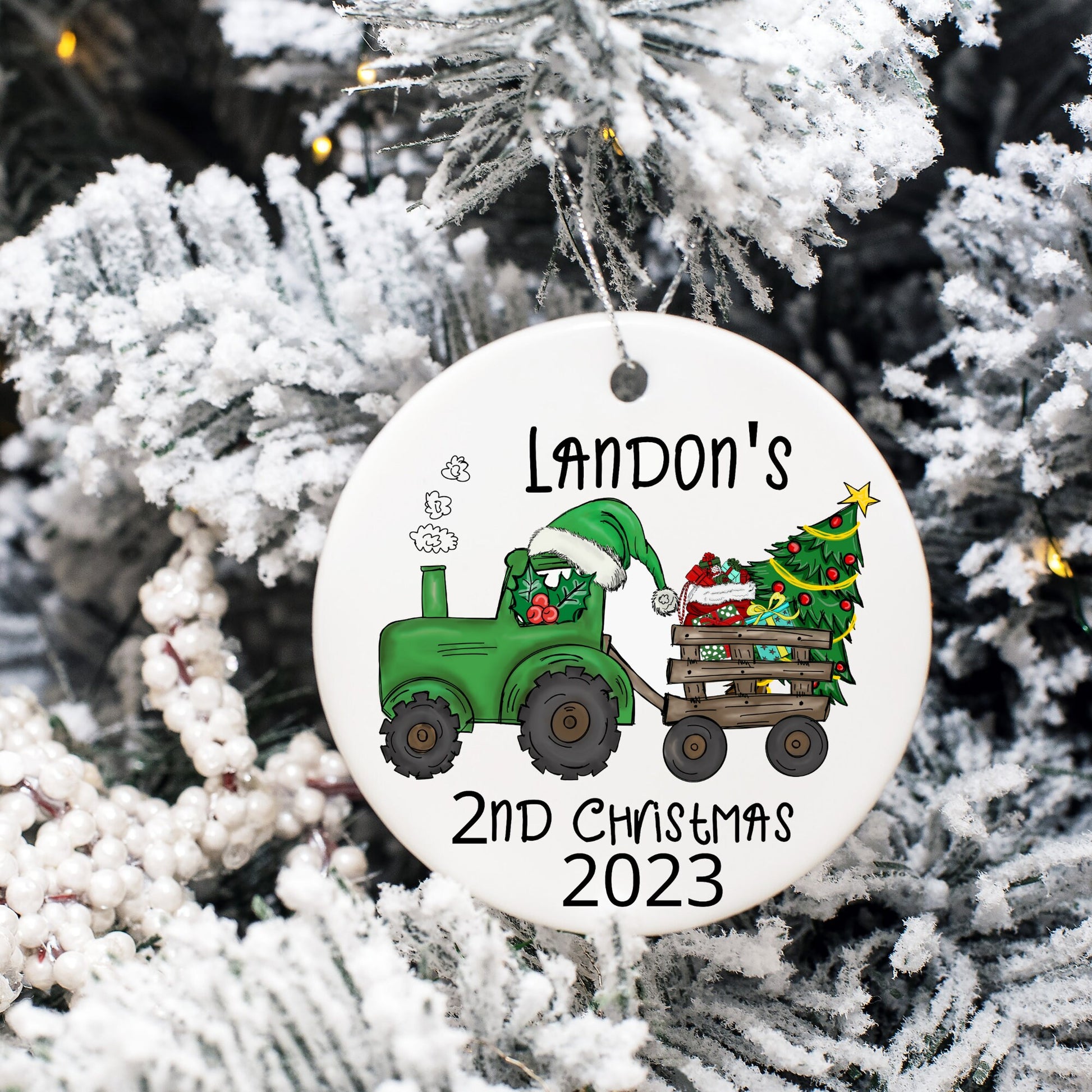 2ND Christmas Ornament, 2ND Christmas Boy Ornament, 2ND Christmas Ornament Truck, Baby 2ND Christmas Ornament, Sugar Pepper Designs