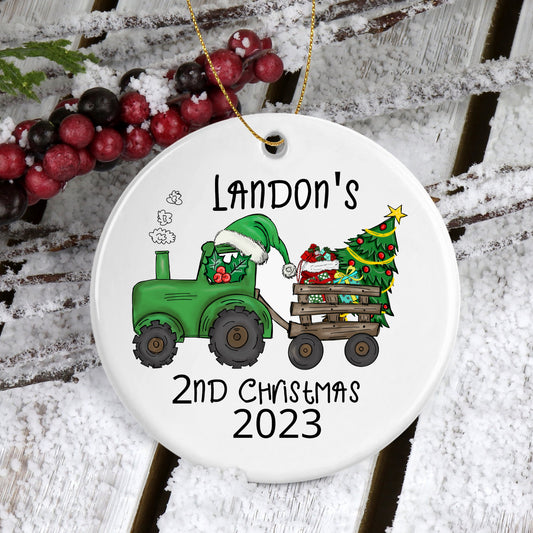 2ND Christmas Ornament, 2ND Christmas Boy Ornament, 2ND Christmas Ornament Truck, Baby 2ND Christmas Ornament, Sugar Pepper Designs