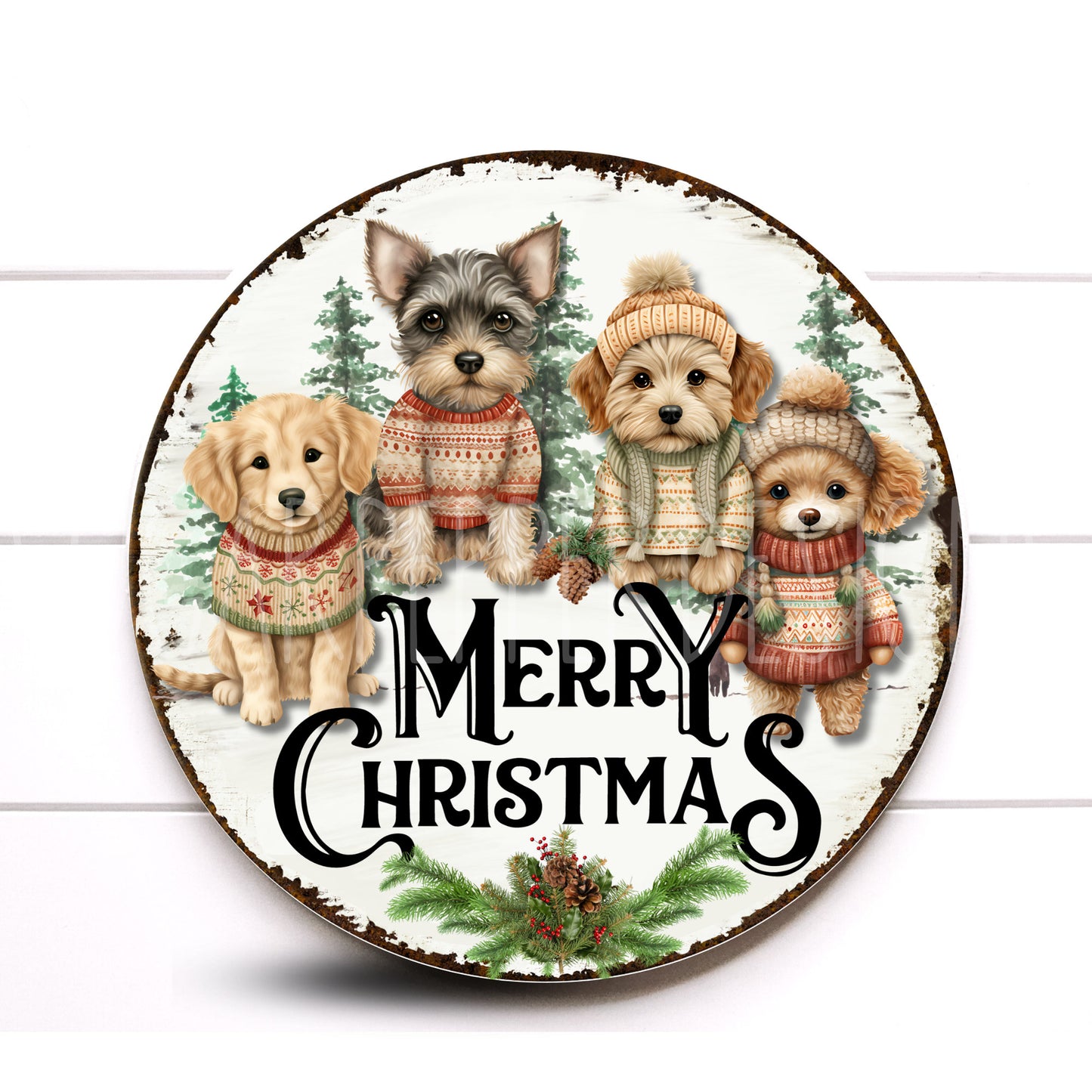 Christmas Dog Wreath Sign, Farmhouse Dog Mom Wreath Sign, Sugar Pepper Designs, Signs For Wreaths, Door Decor